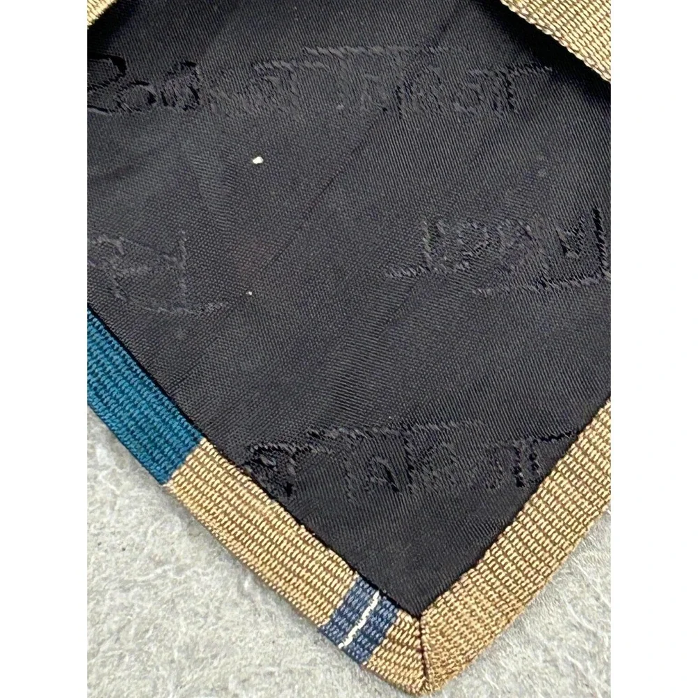 Robert Talbott Tie Mens H. Davis‎ & Sons 100% Silk Hand Sewn Teal Tan Stripped